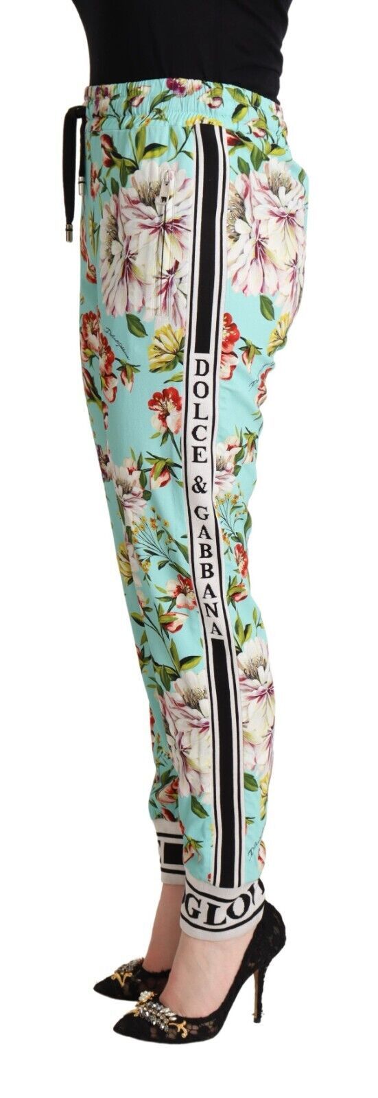  - Floral Viscose Jogger Pants in Green