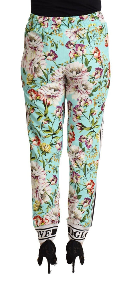  - Floral Viscose Jogger Pants in Green