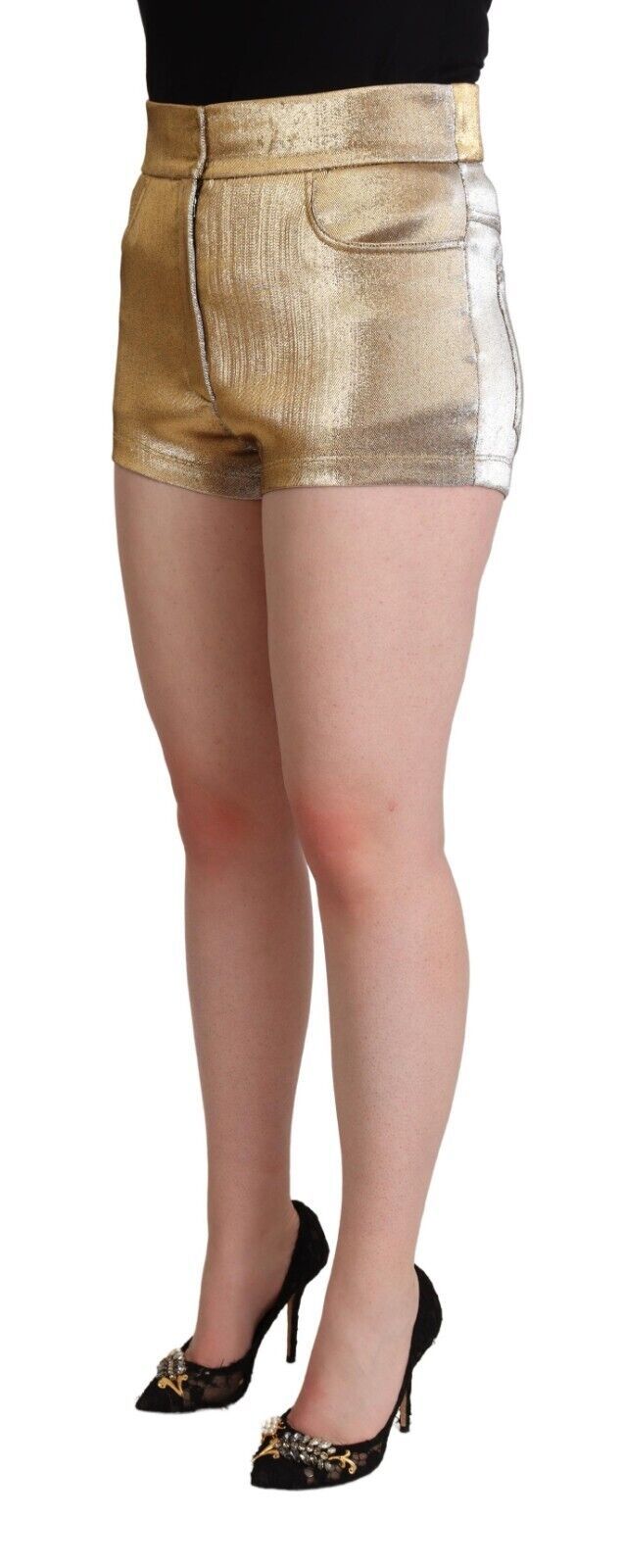  - Elegant Metallic Gold Hot Pants