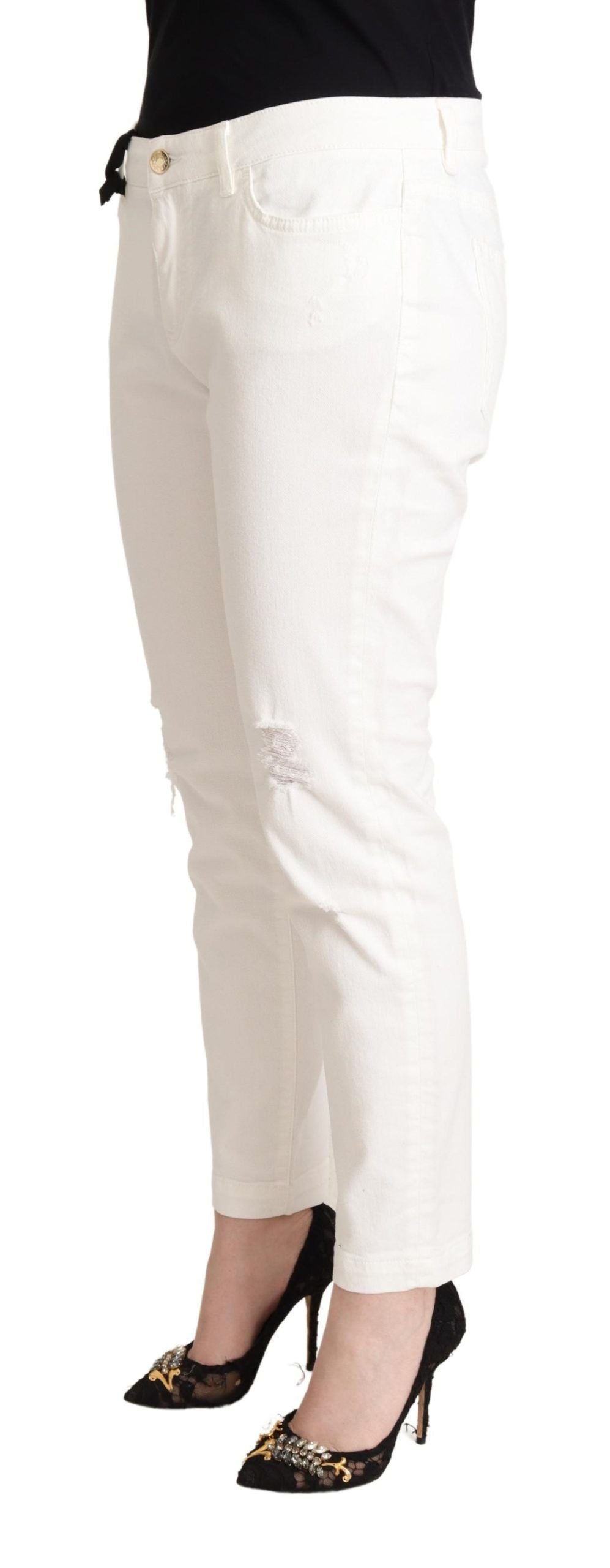  - Elegant White Skinny Denim Jeans