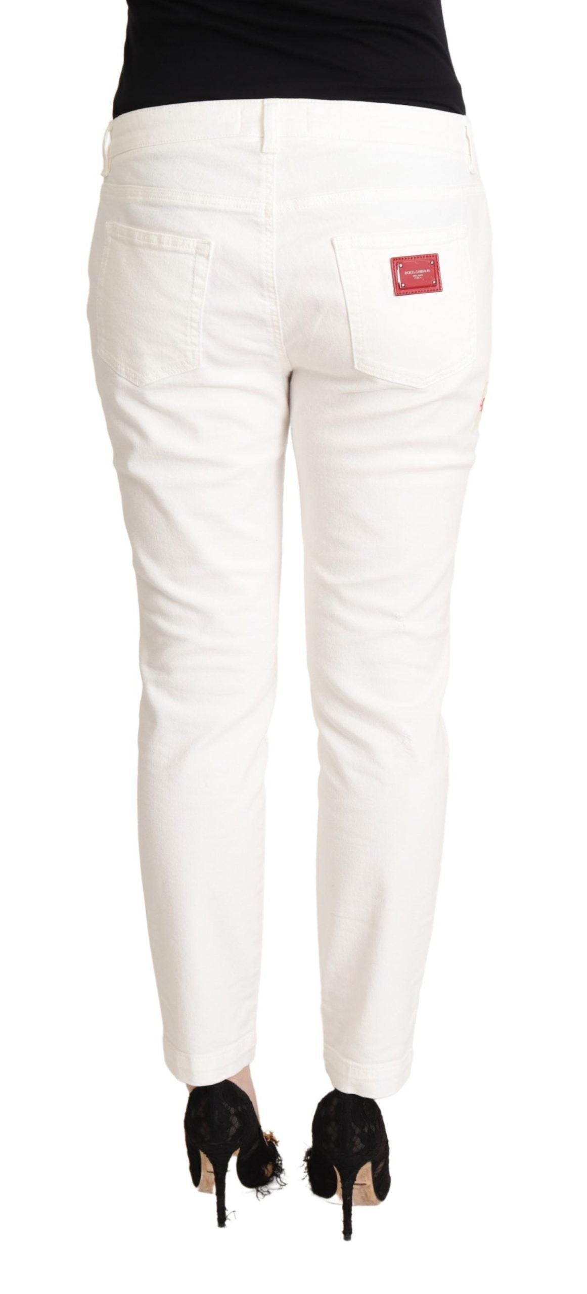  - Elegant White Skinny Denim Jeans