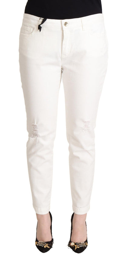  - Elegant White Skinny Denim Jeans