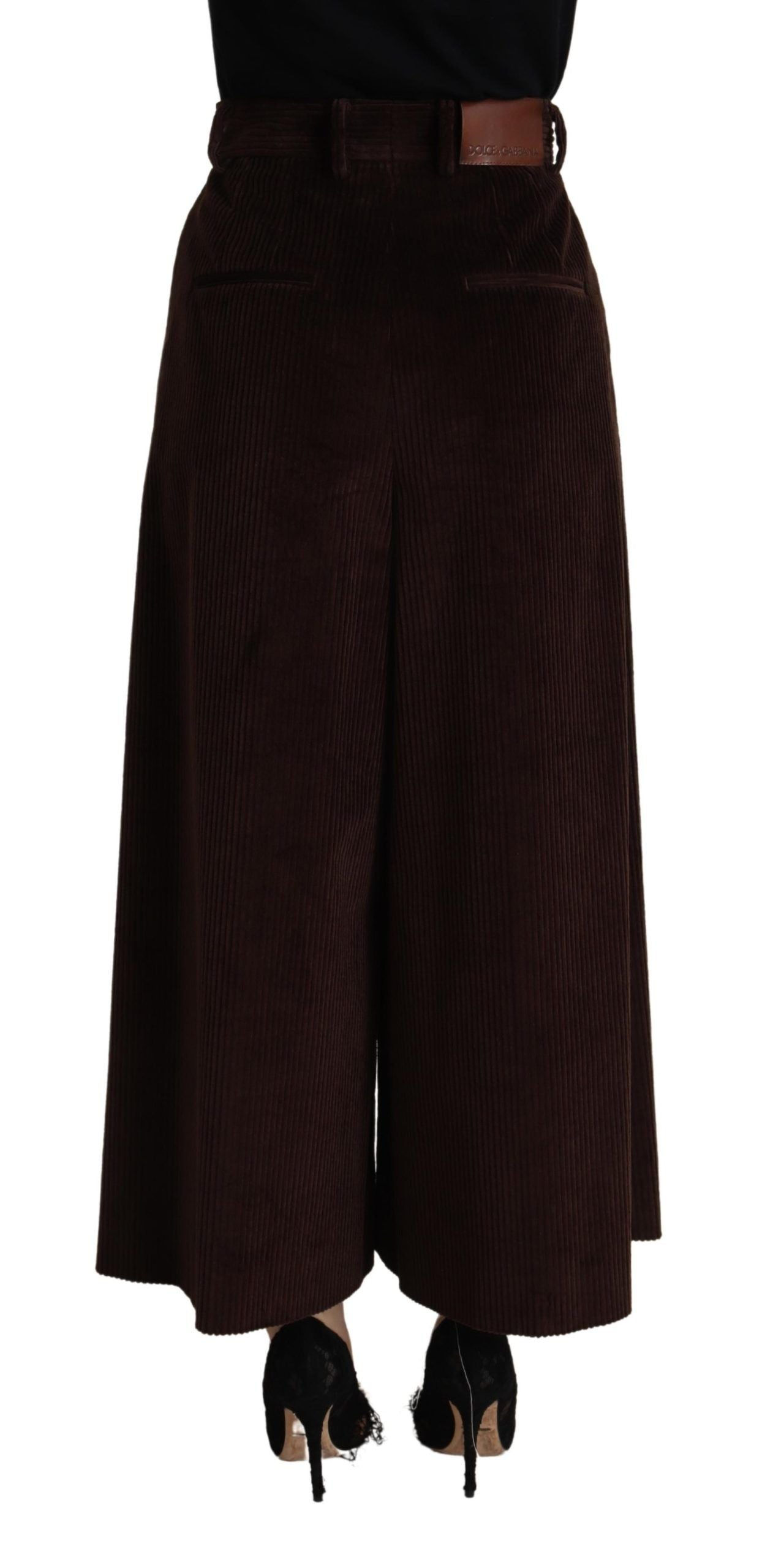  - Chic Bordeaux High-Waisted Corduroy Pants