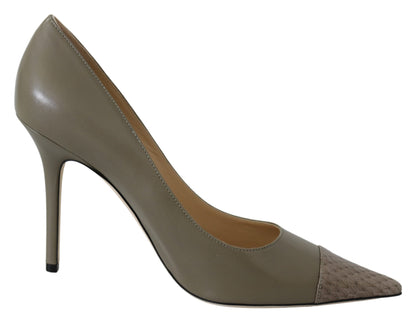  - Elegant Pebble Green Pointed Toe Pumps