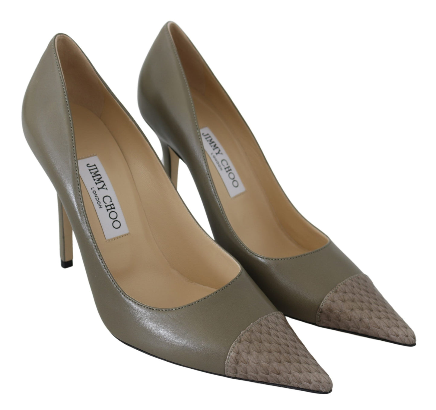  - Elegant Pebble Green Pointed Toe Pumps