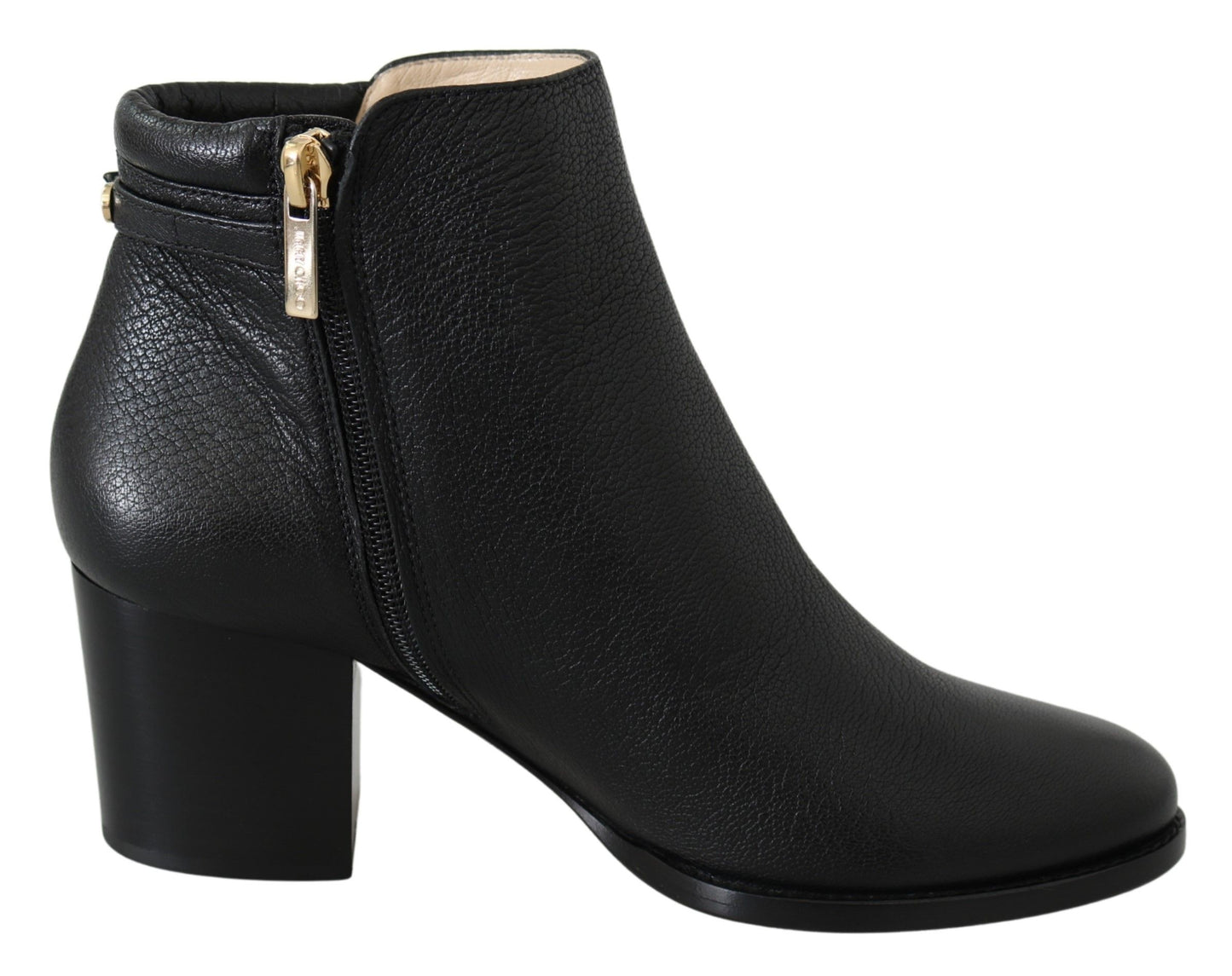  - Elegant Black Leather Heeled Boots