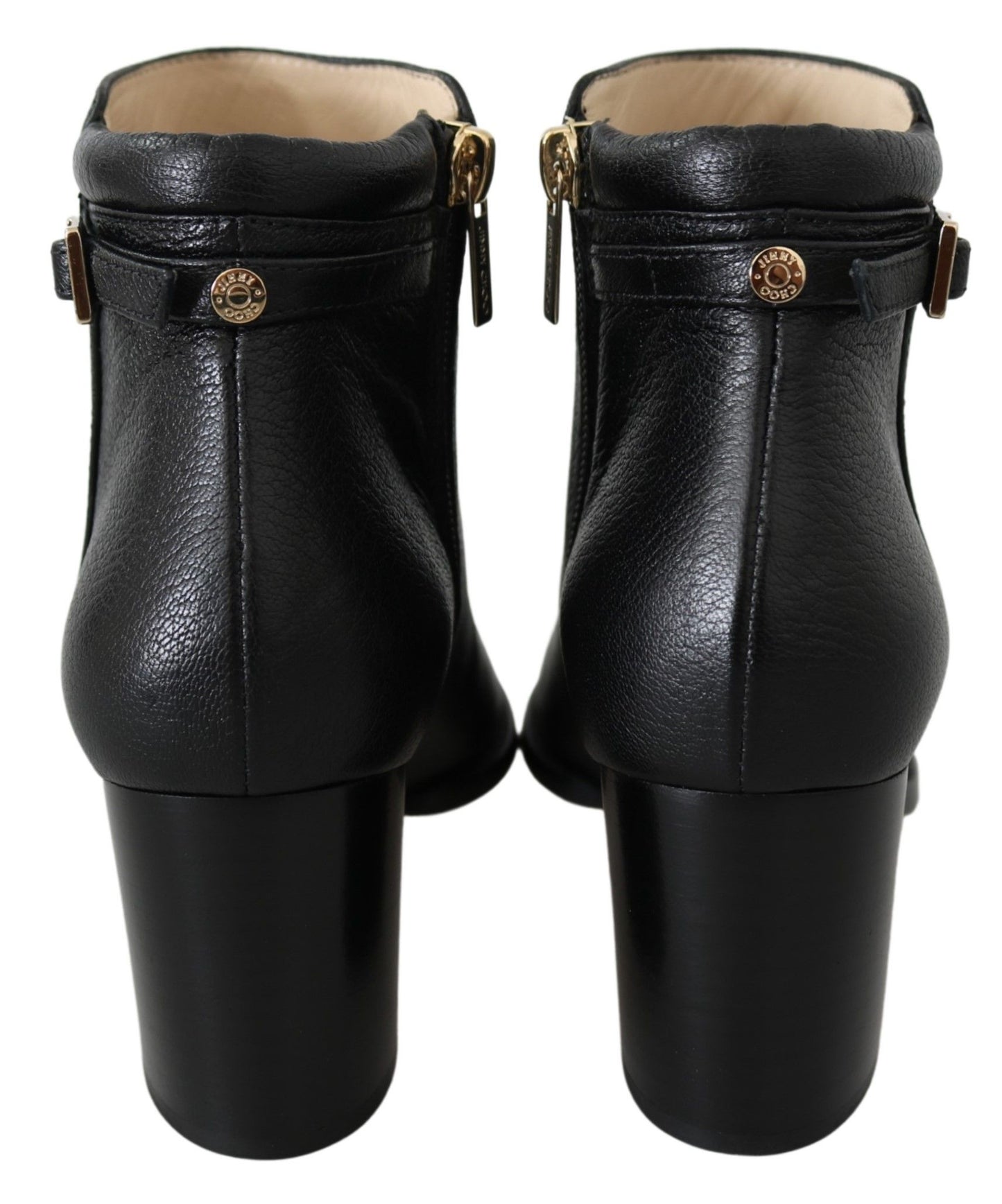  - Elegant Black Leather Heeled Boots