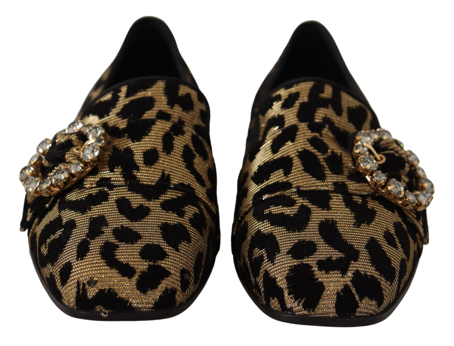  - Elegant Leopard Crystal Gem Loafers