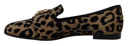  - Elegant Leopard Crystal Gem Loafers