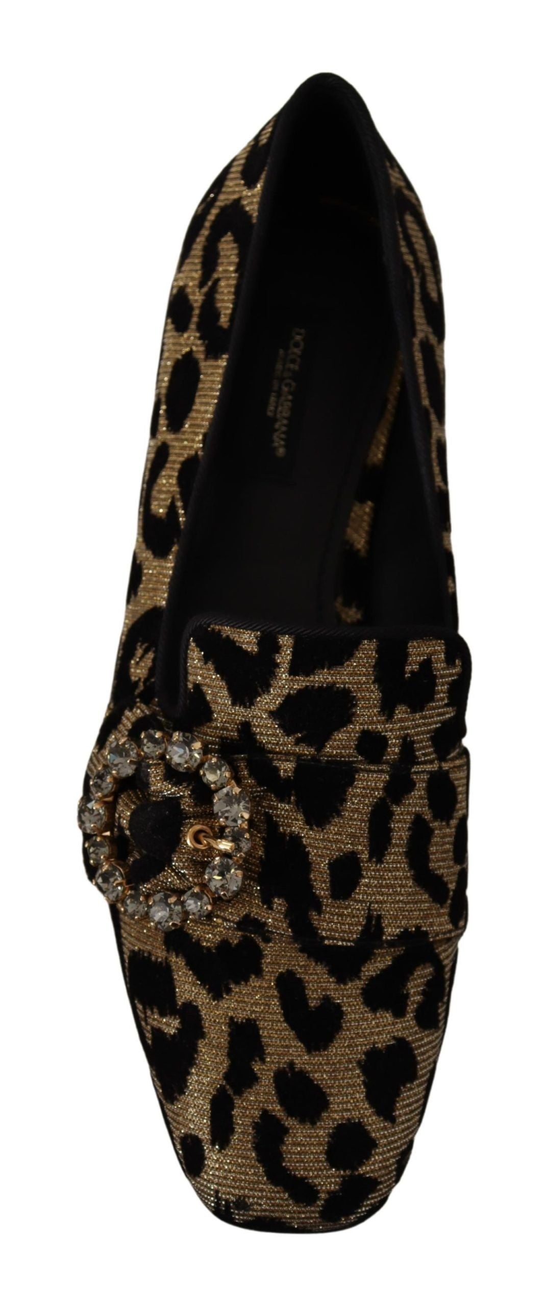  - Elegant Leopard Crystal Gem Loafers