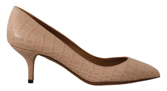  - Elegant Beige Leather Pumps