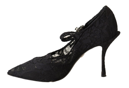 Black Lace Stiletto Heels