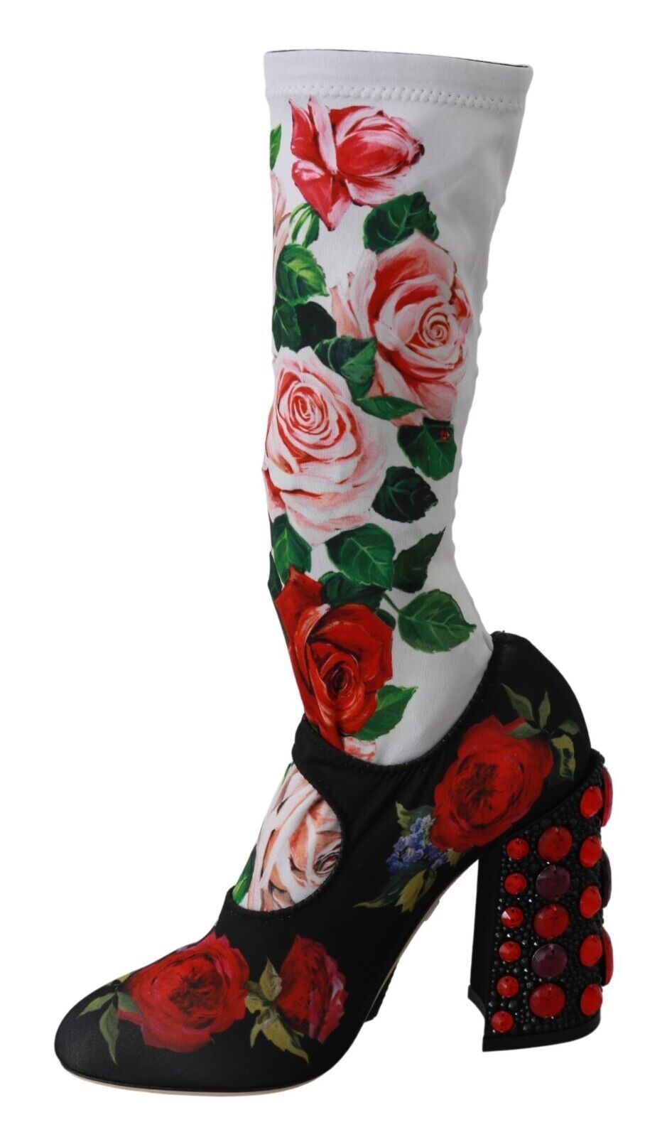 Floral Embellished Socks Boots