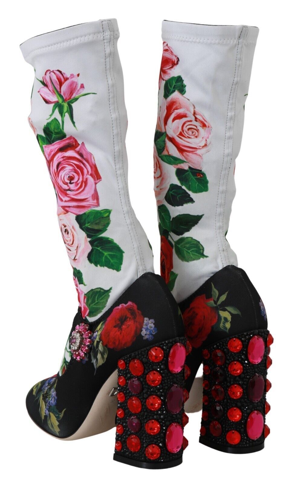 Floral Embellished Socks Boots