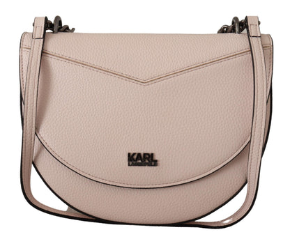  - Elegant Mauve Light Pink Leather Shoulder Bag