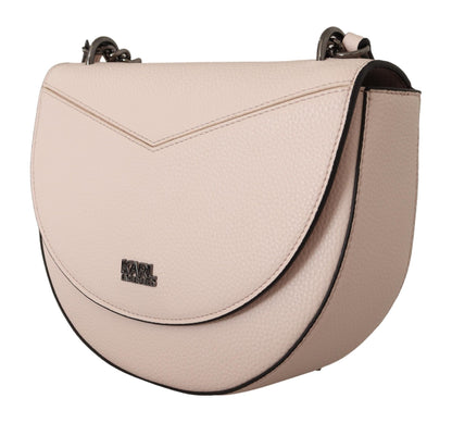  - Elegant Mauve Light Pink Leather Shoulder Bag