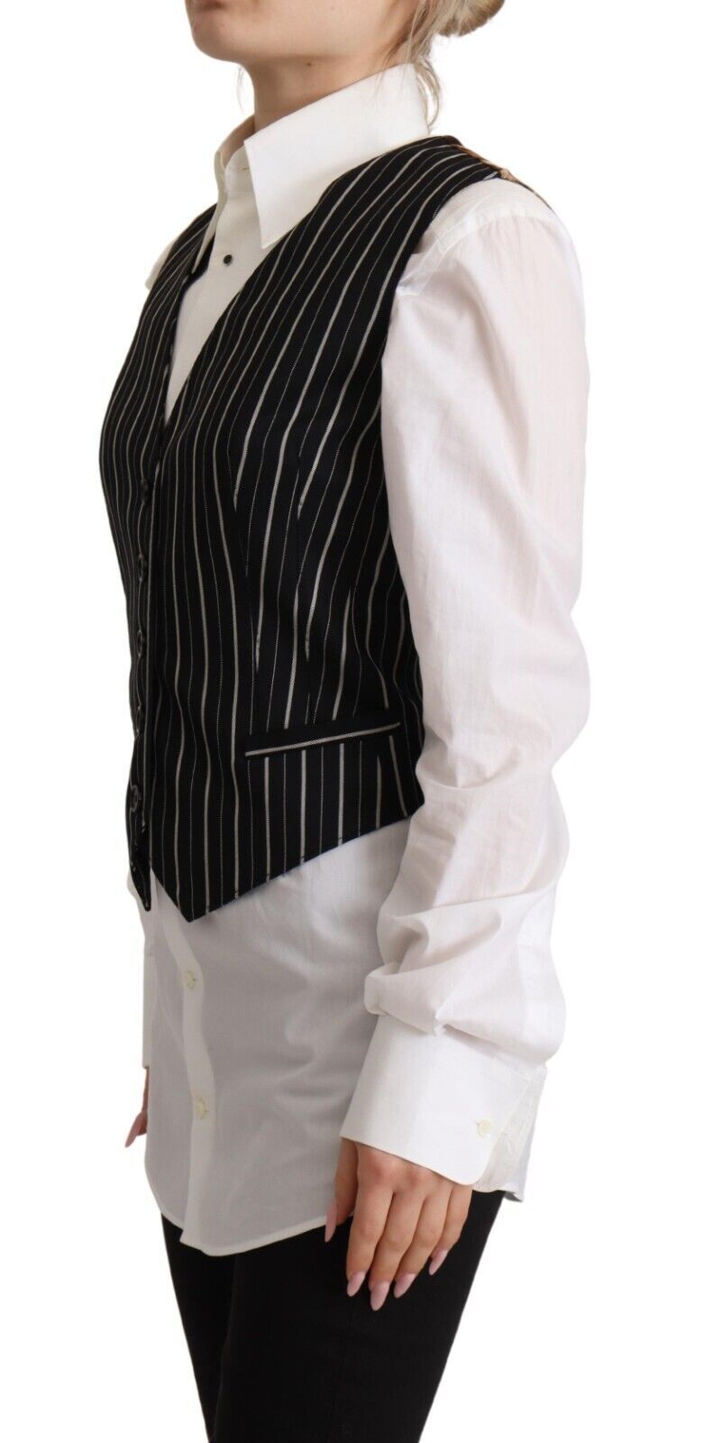  - Elegant V-Neck Sleeveless Wool-Blend Vest