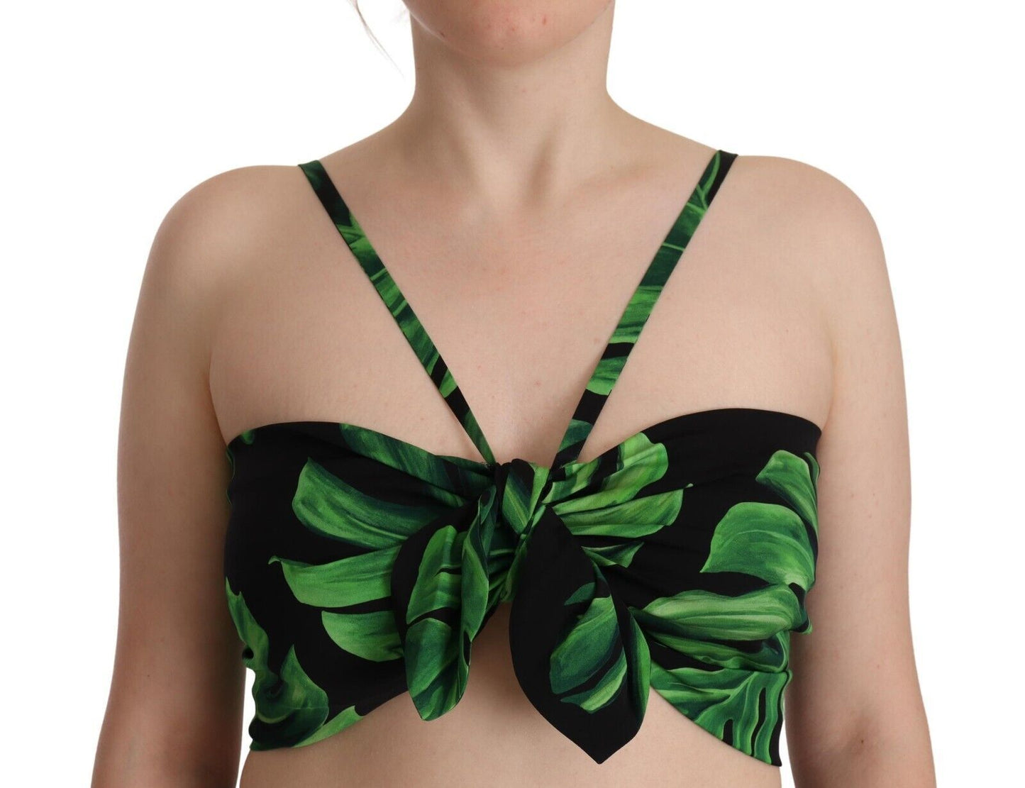 Elegant Leaf Print Halter Cropped Top - The Luxe Alliance