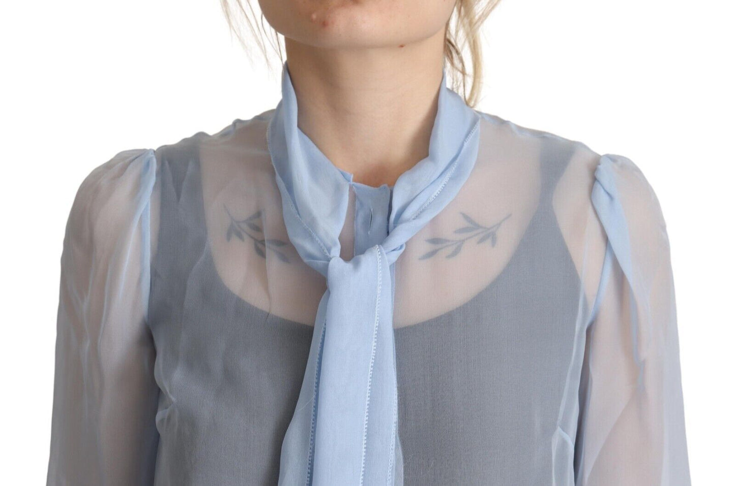  - Elegant Silk Ascot Collar Blouse