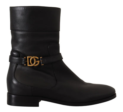  - Elegant Leather Biker Boots