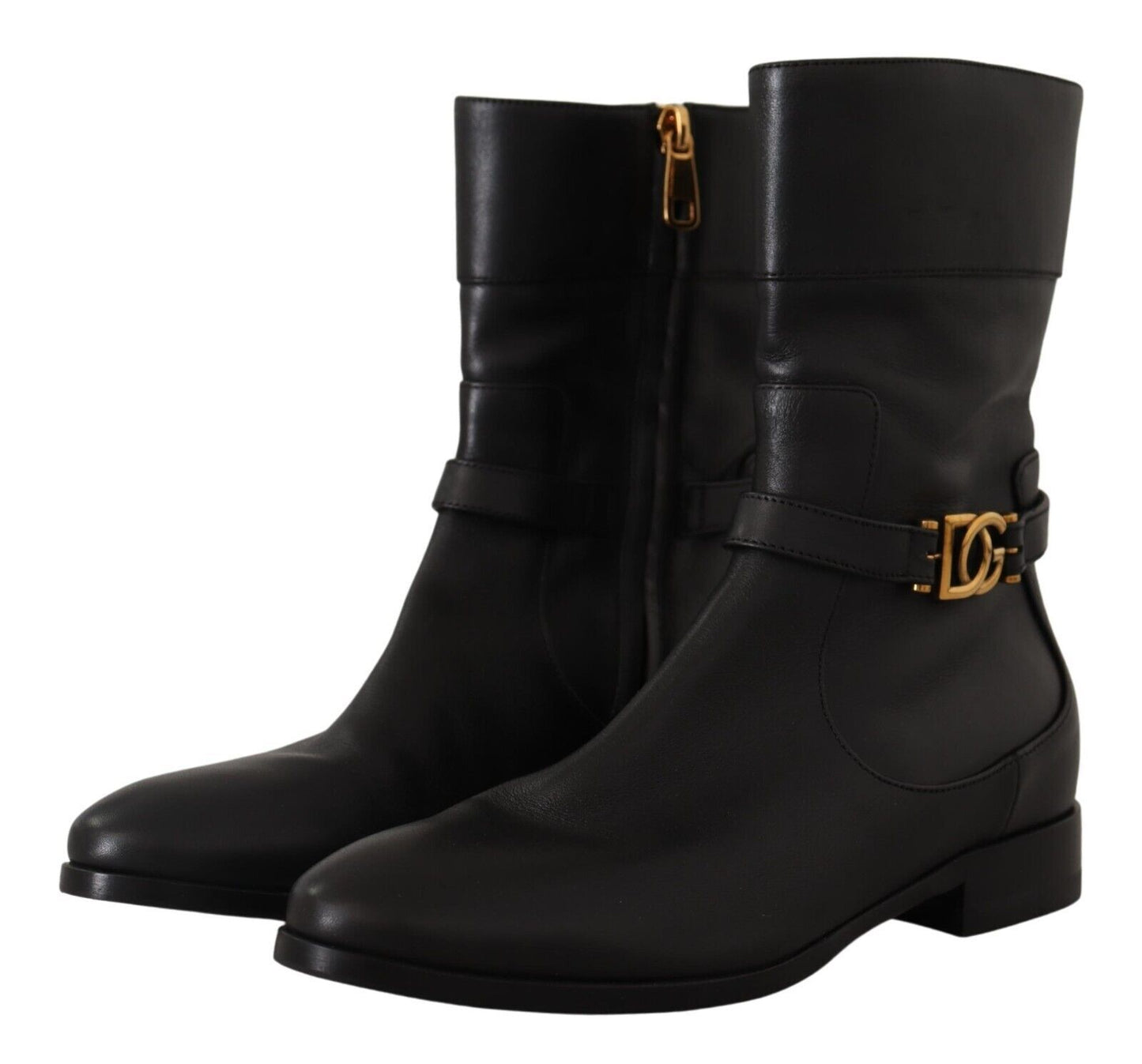  - Elegant Leather Biker Boots