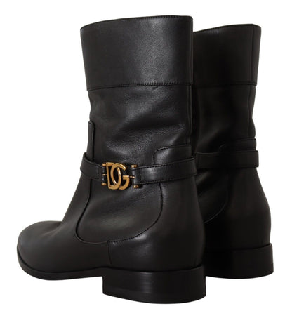  - Elegant Leather Biker Boots