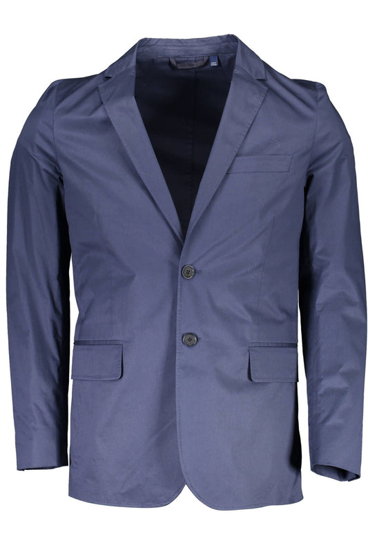 Blue Cotton Men Jacket - The Luxe Alliance