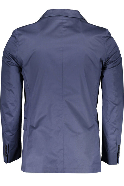 Blue Cotton Men Jacket - The Luxe Alliance