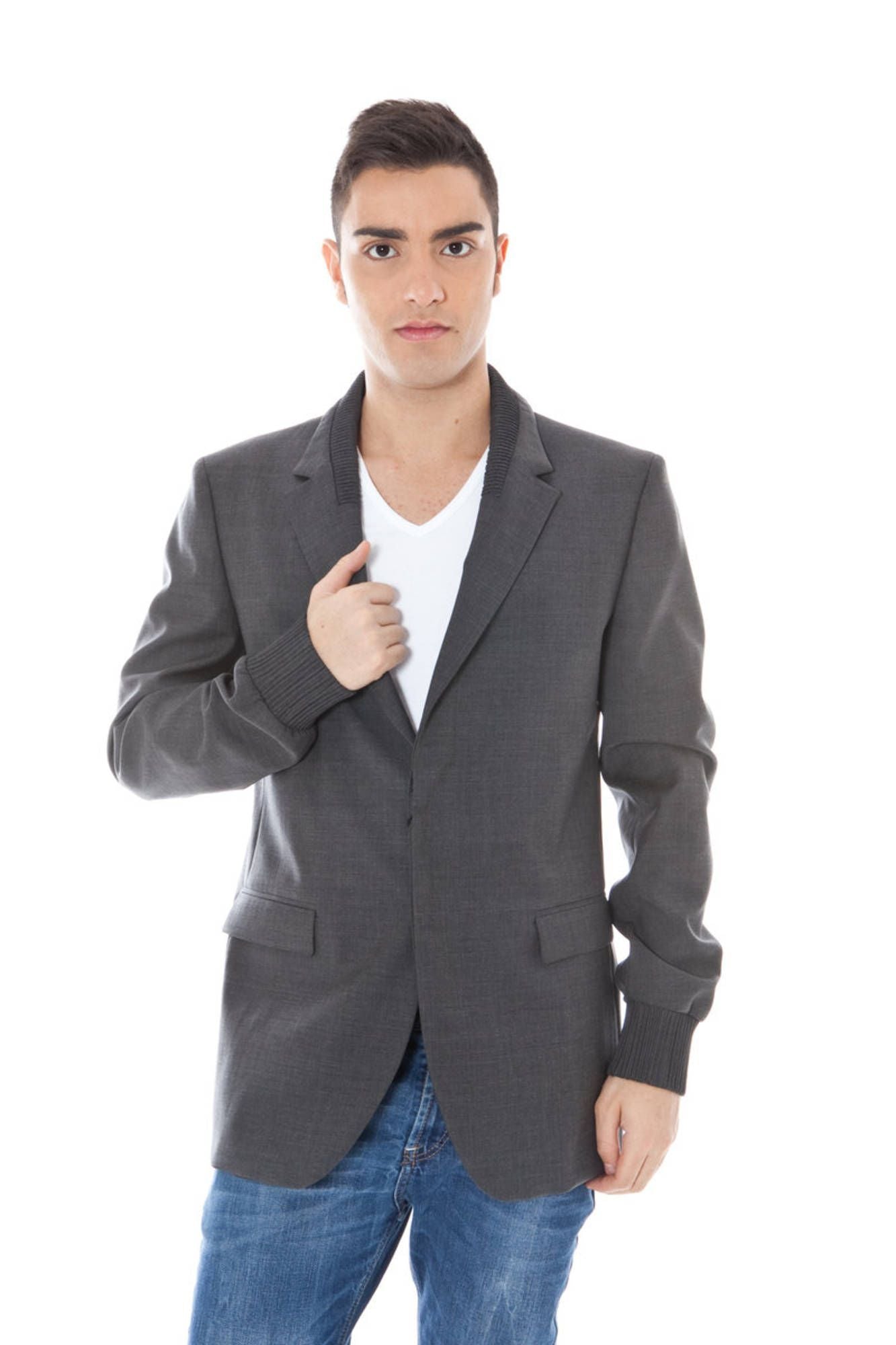 Gray Wool Men Jacket - The Luxe Alliance