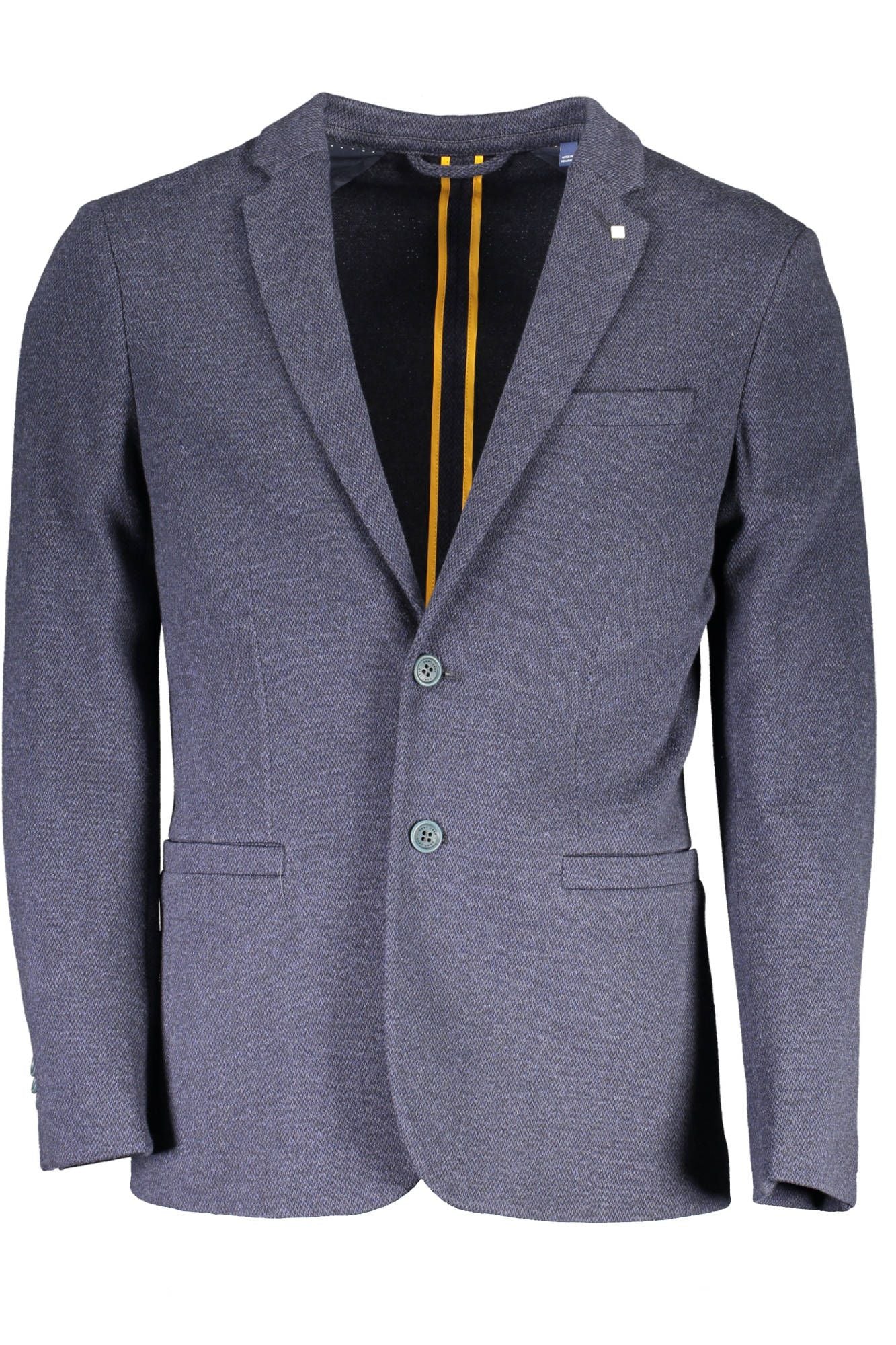  - Blue Cotton Men Jacket