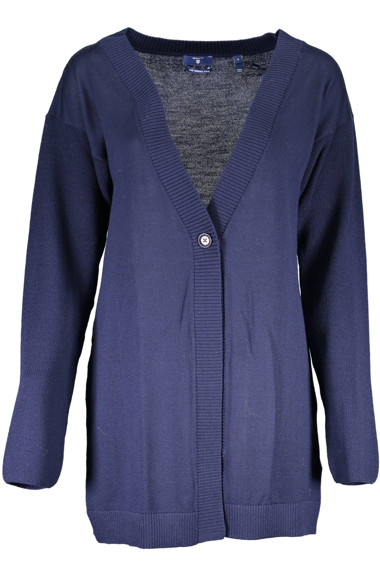  - Blue Wool Women Cardigan