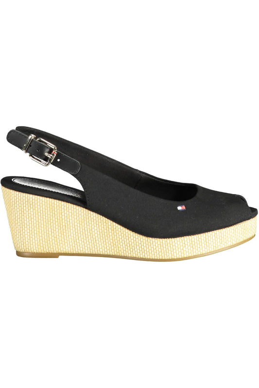  - Black Cotton Women Sandal