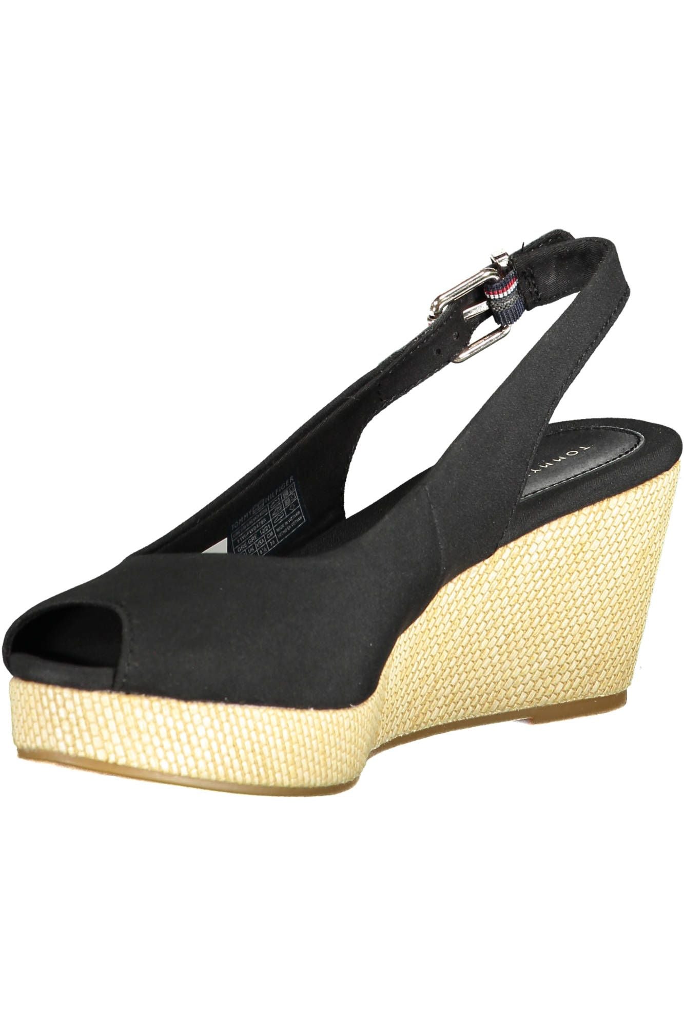  - Black Cotton Women Sandal