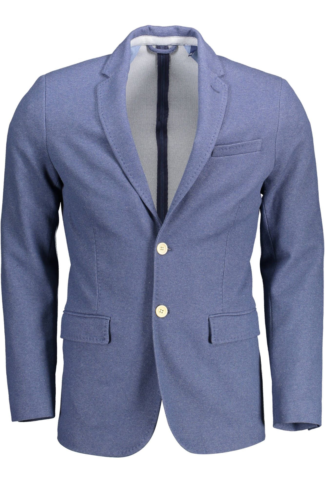  - Blue Polyester Men Jacket