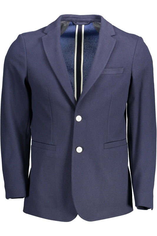  - Blue Polyester Men Jacket