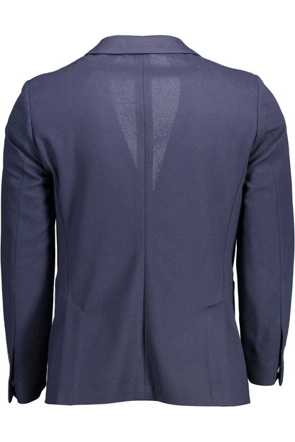  - Blue Polyester Men Jacket