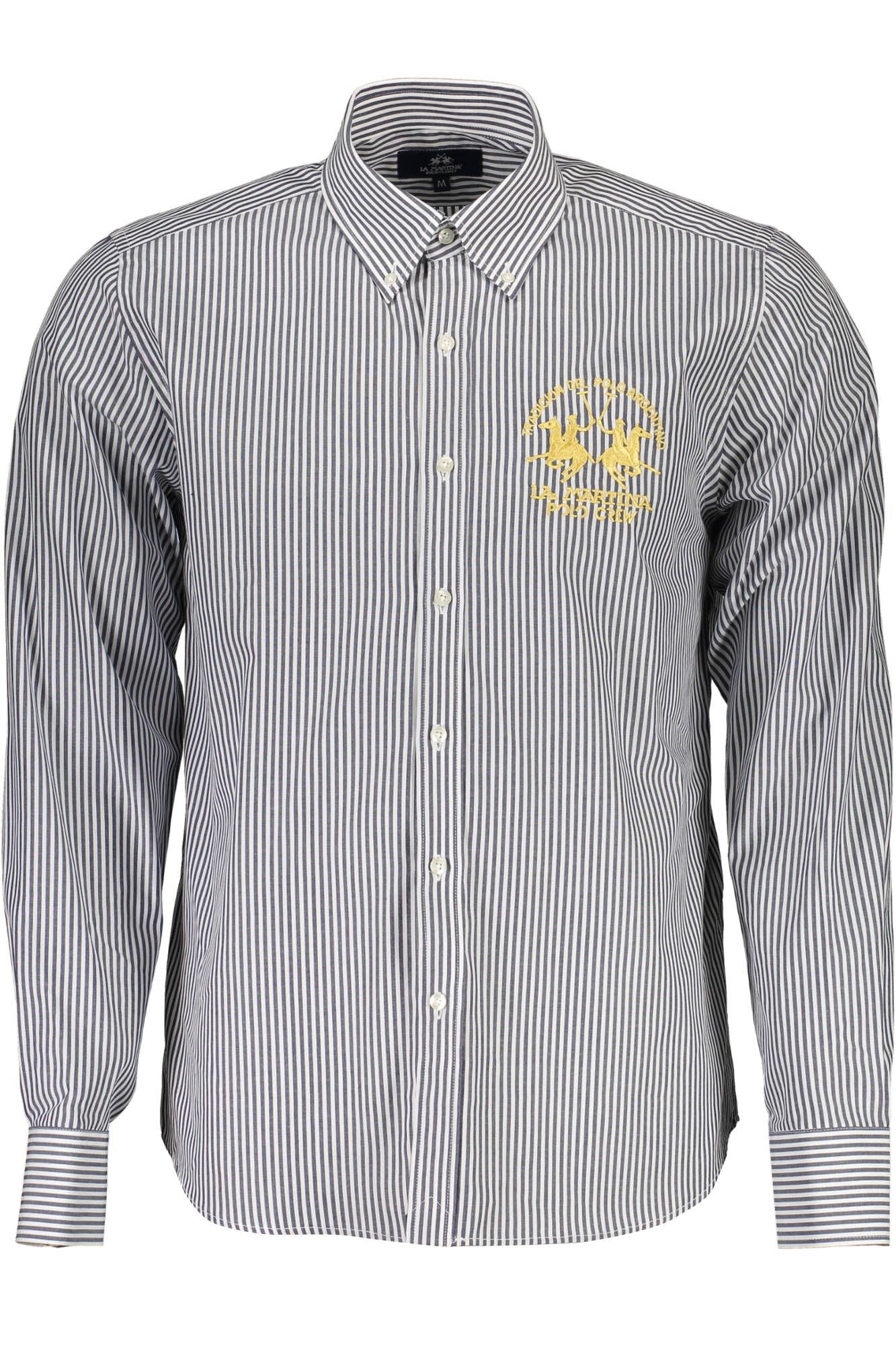  - Blue Cotton Men Shirt