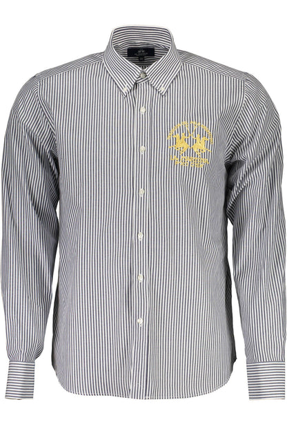  - Blue Cotton Men Shirt