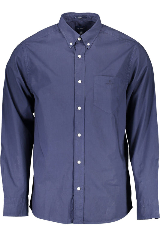  - Blue Cotton Men Shirt