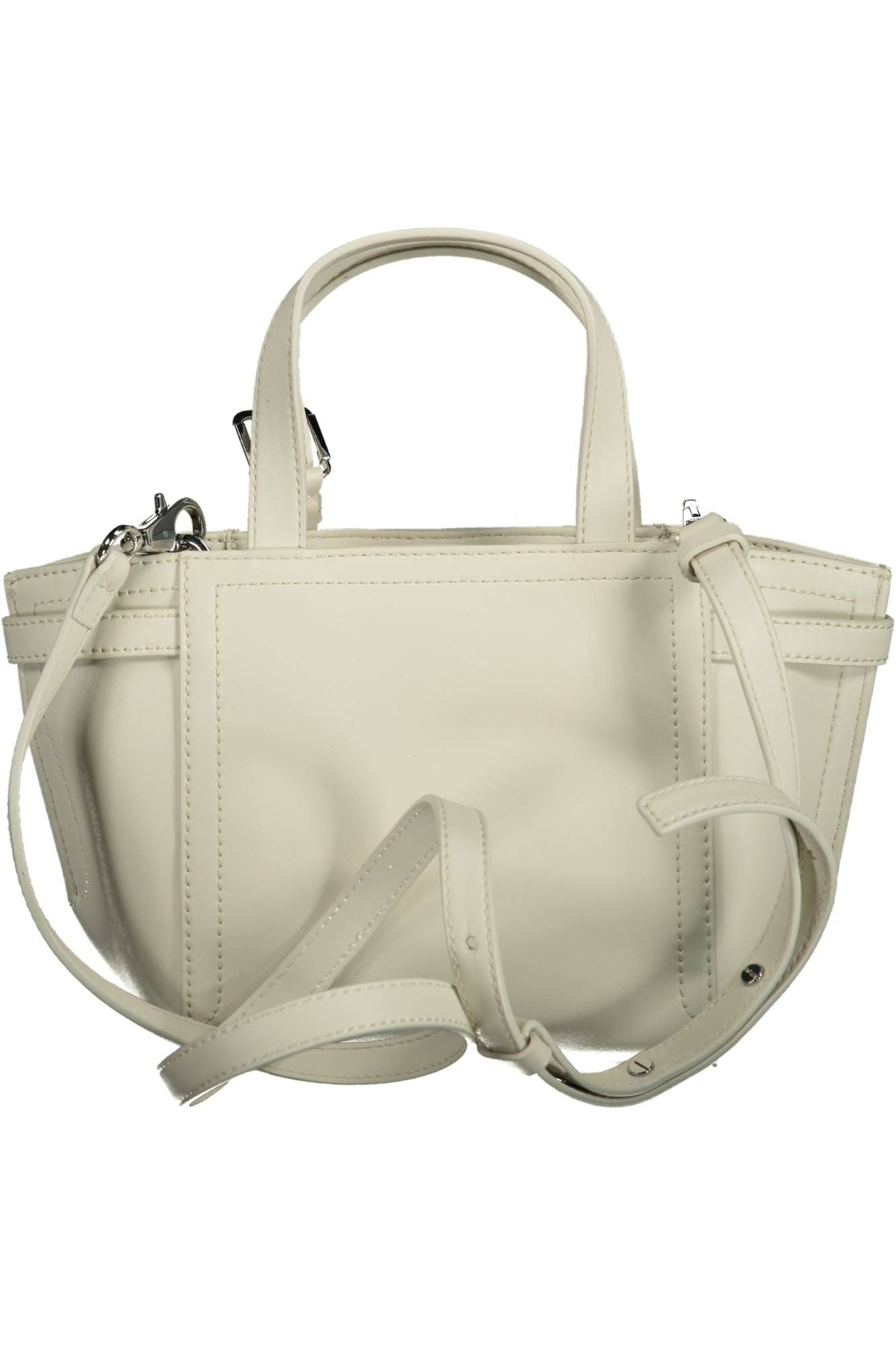  - White Polyester Women Handbag