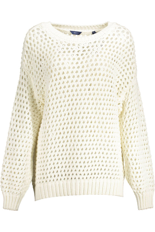  - White Cotton Women Sweater