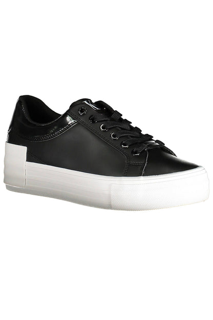  - Black Leather Women Sneaker