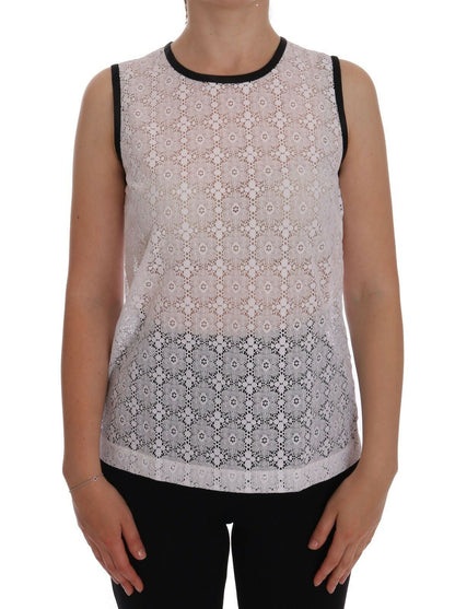  - Elegant White Nylon Tank Top