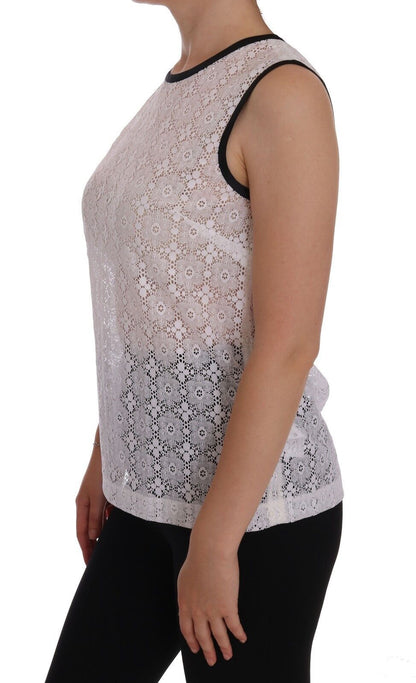  - Elegant White Nylon Tank Top