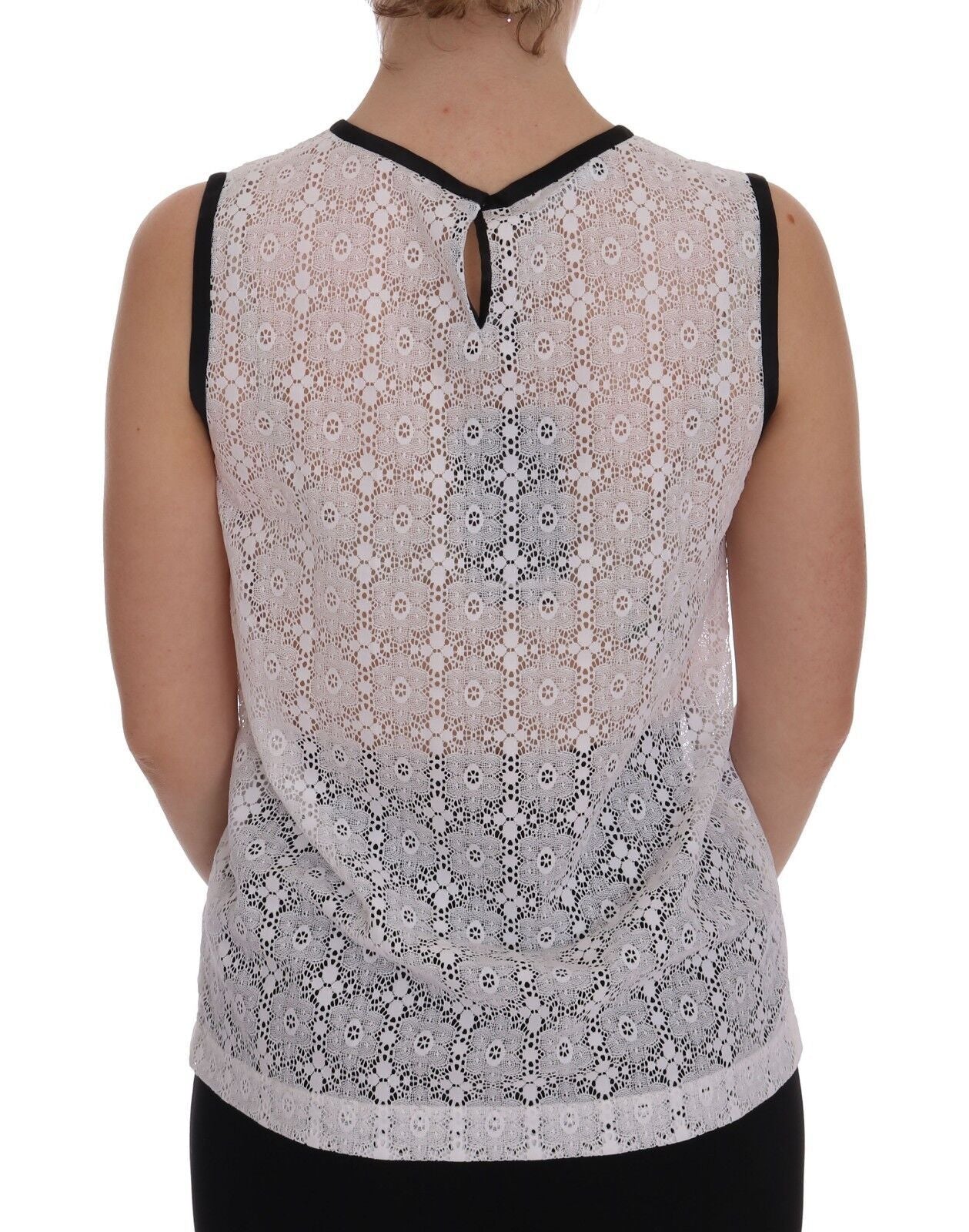  - Elegant White Nylon Tank Top