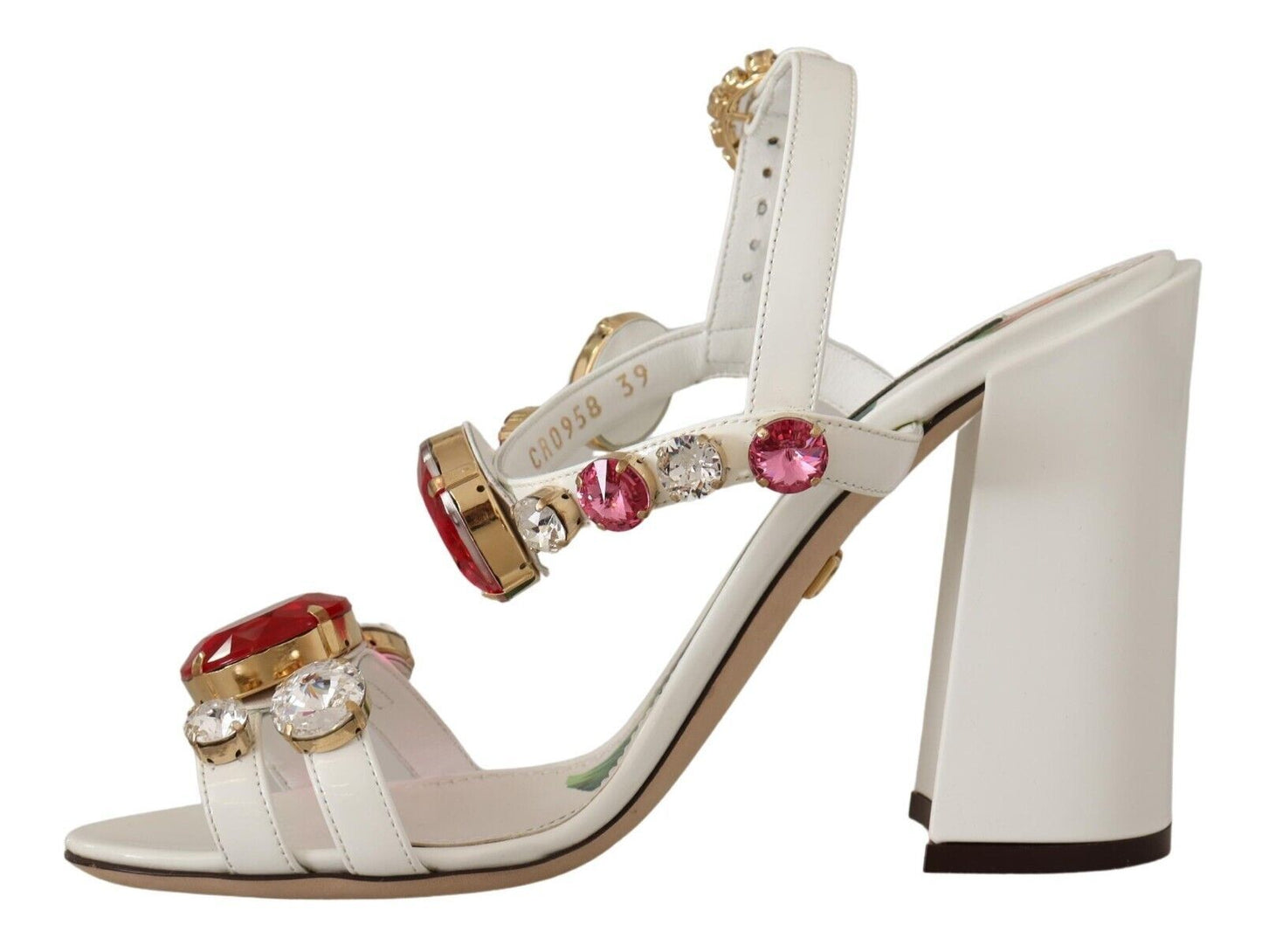  - Keira Crystal-Embellished Ankle Strap Heels