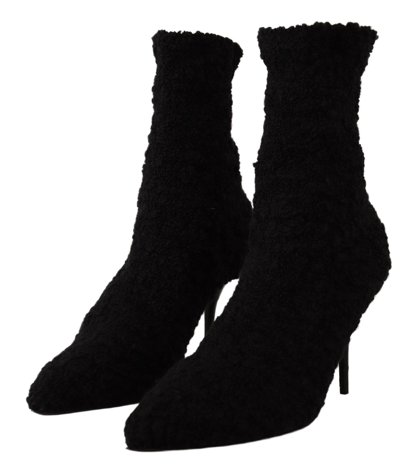  - Elegant Black Mid-Calf Viscose Boots