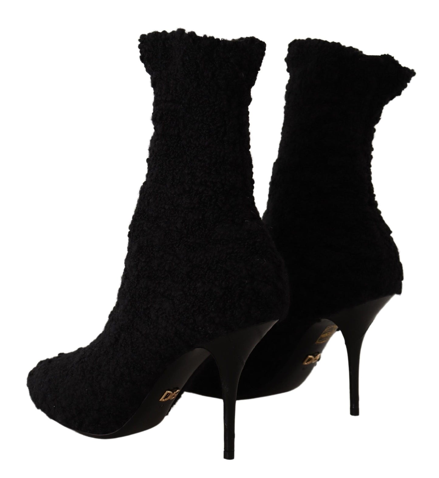  - Elegant Black Mid-Calf Viscose Boots