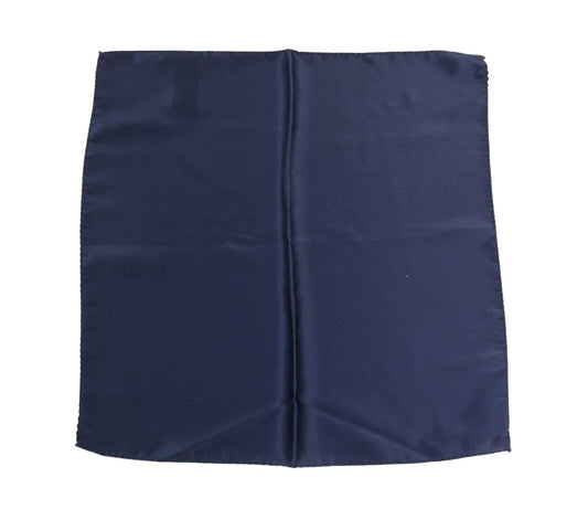  - Elegant Silk Pocket Square in Lustrous Blue