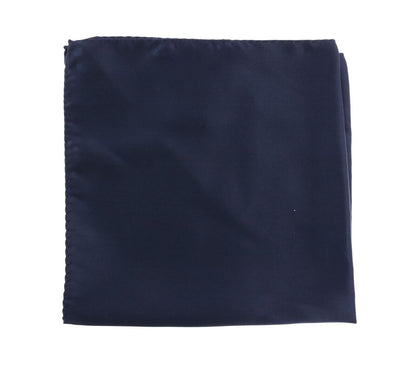  - Elegant Silk Pocket Square in Lustrous Blue